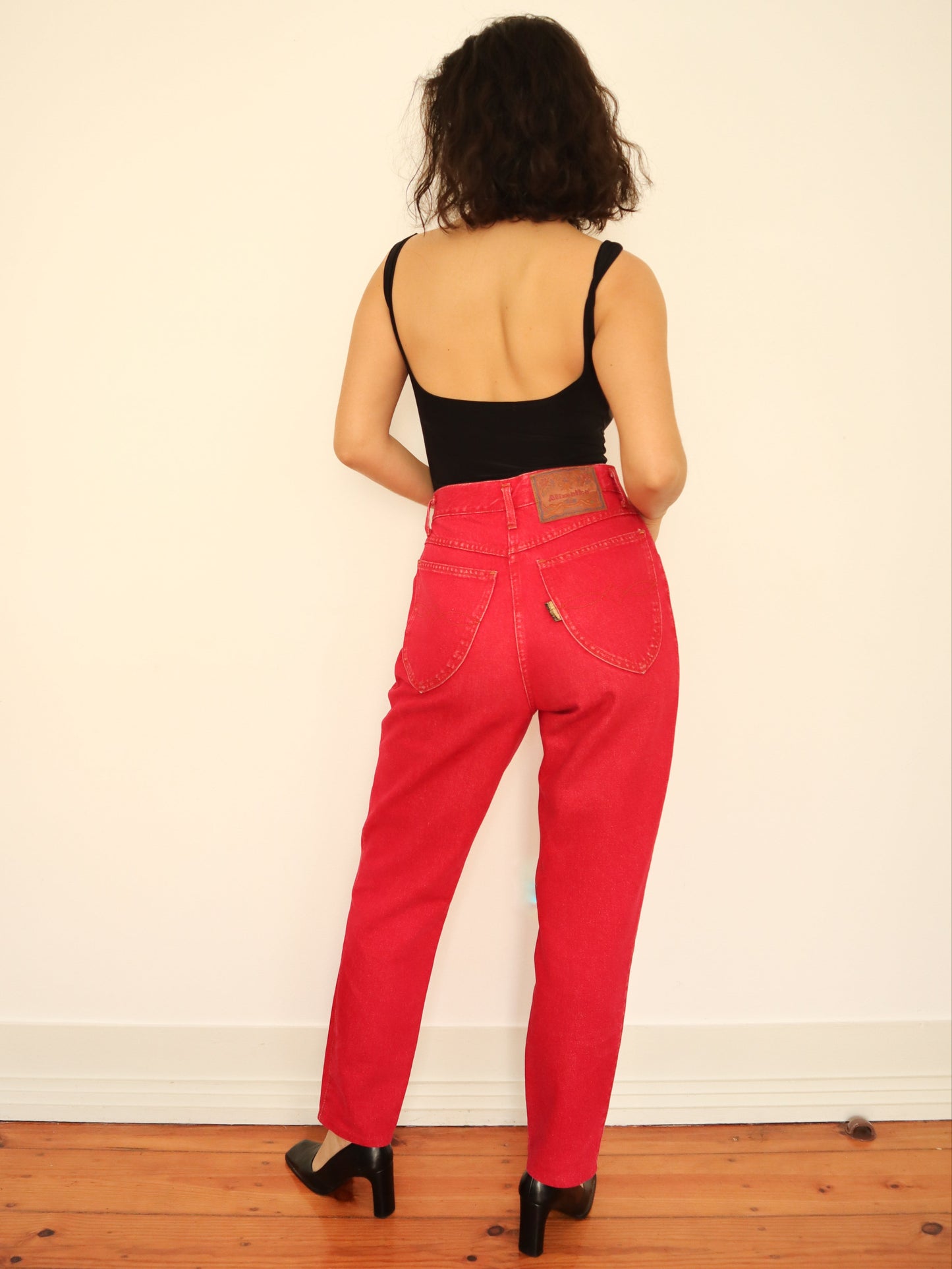 Cherry red jeans