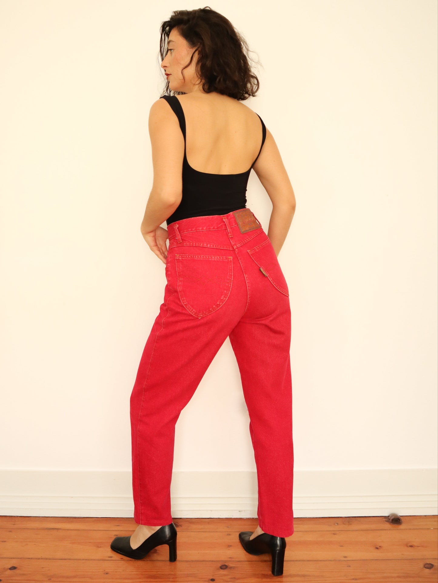 Cherry red jeans