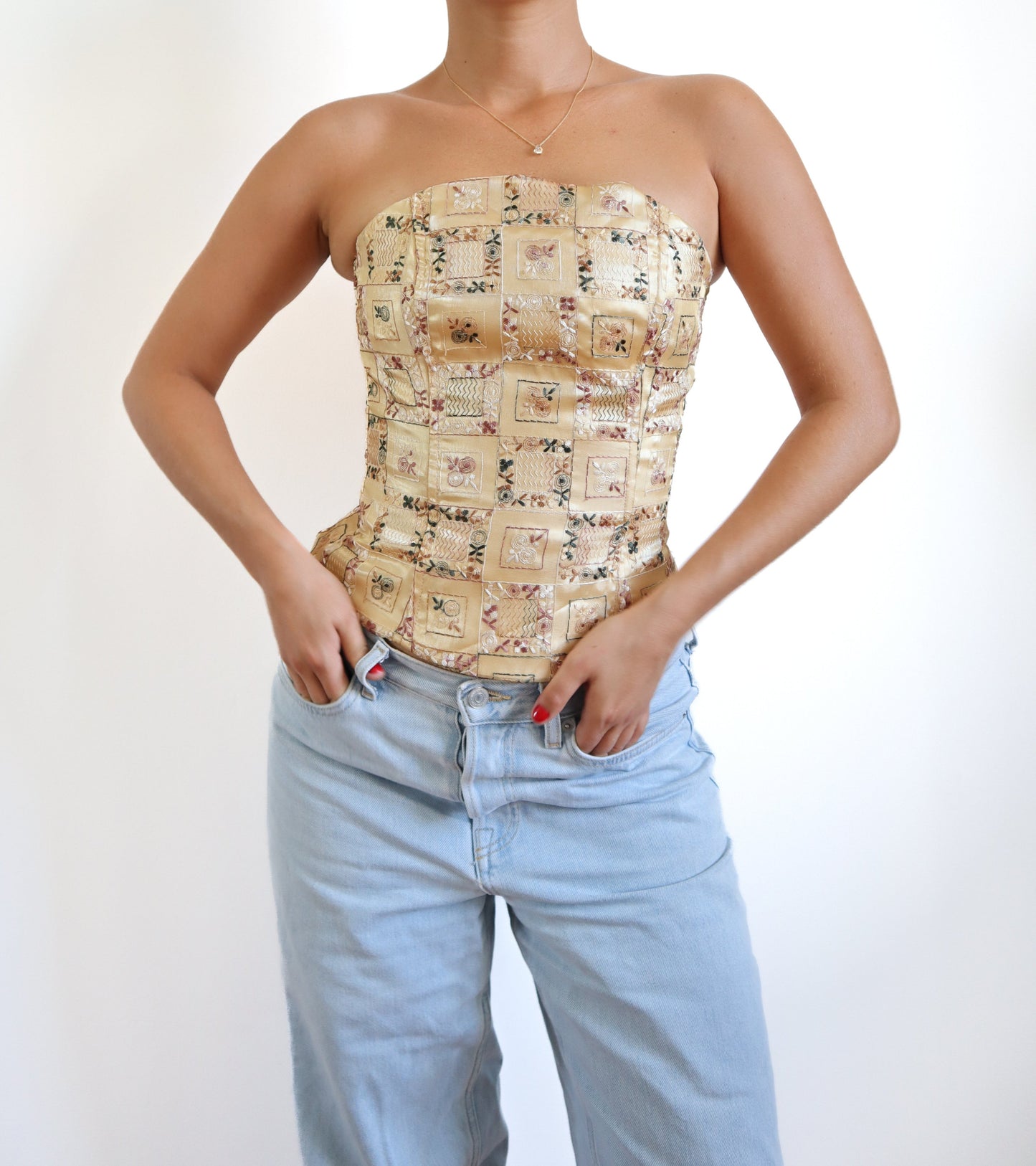 Golden corset top