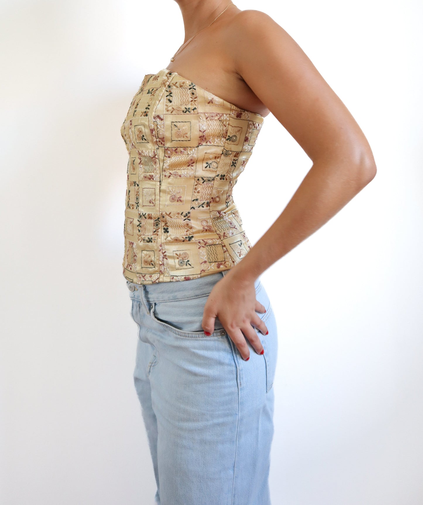 Golden corset top