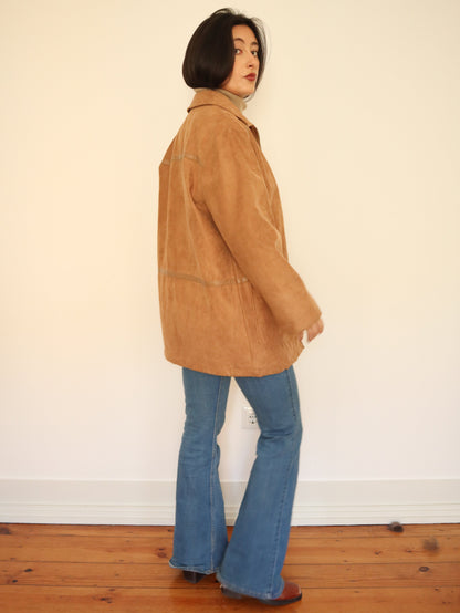 Camel zip coat