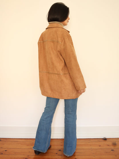 Camel zip coat