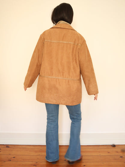 Camel zip coat