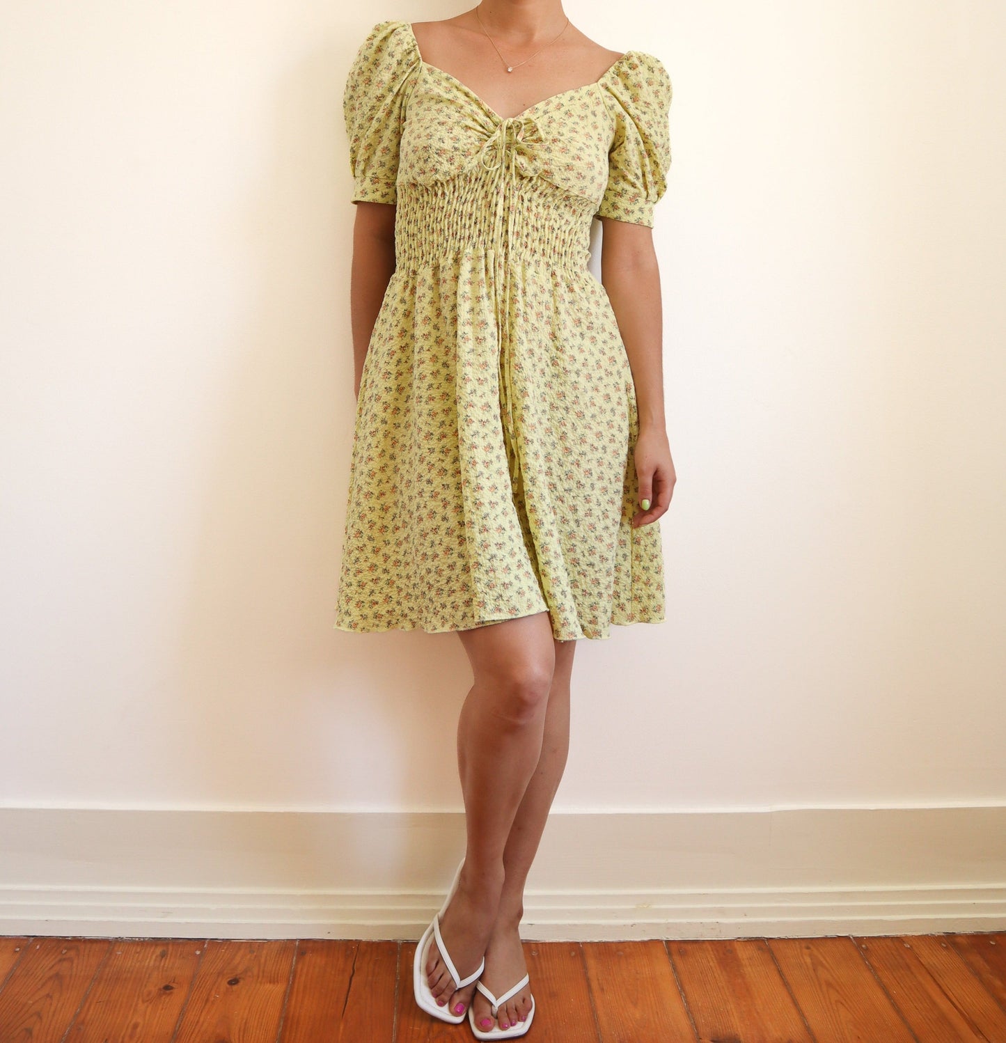 Yellow floral dress