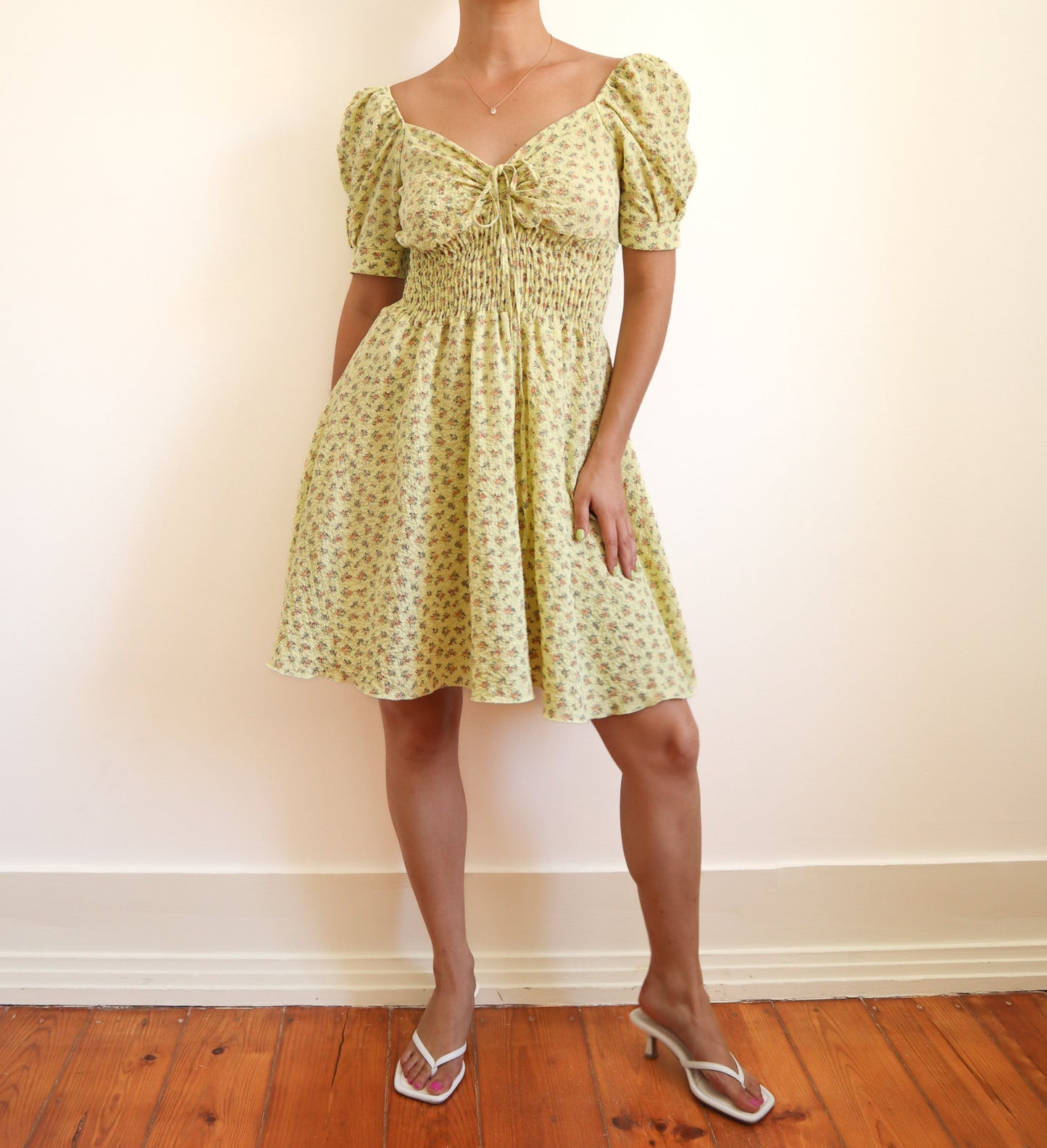 Yellow floral dress