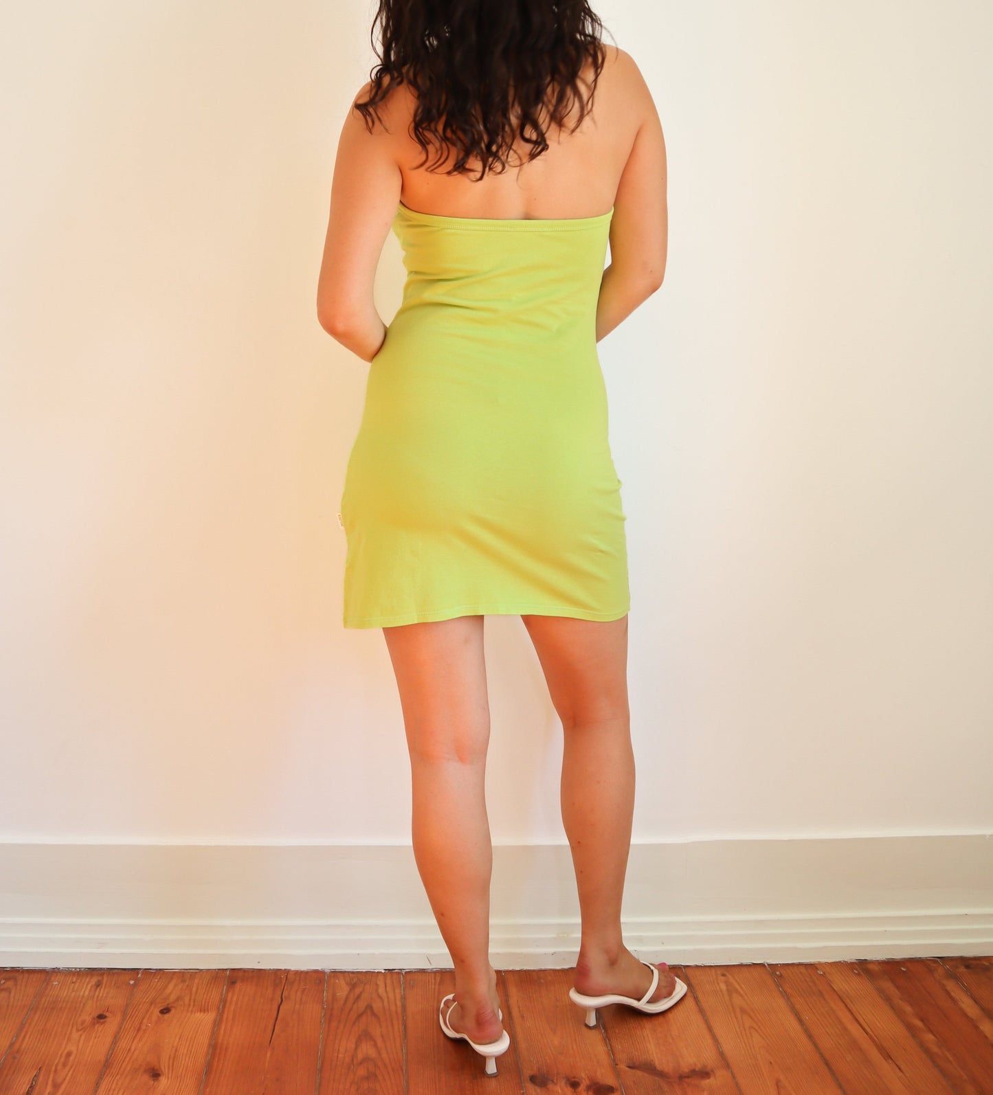 Green halter dress