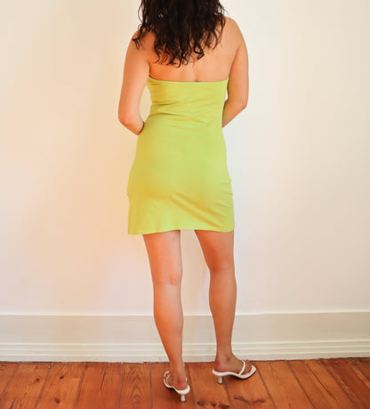 Green halter dress