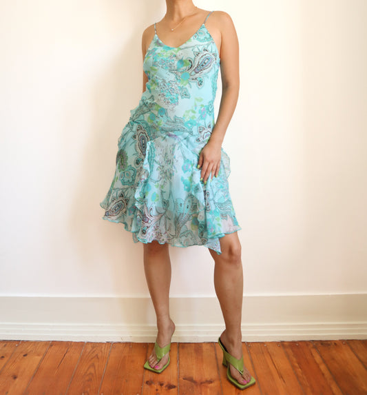 Turquoise paisley dress