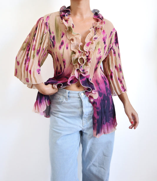 Floral pleated top