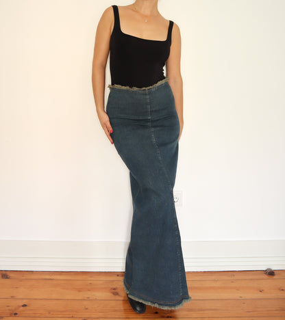 Denim maxi skirt