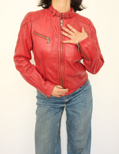 Red leather jacket