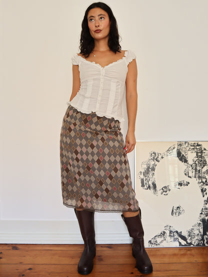 Brown midi skirt