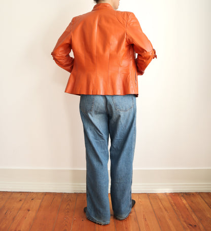 Orange Leather Jacket