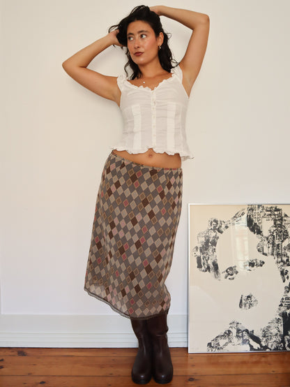 Brown midi skirt