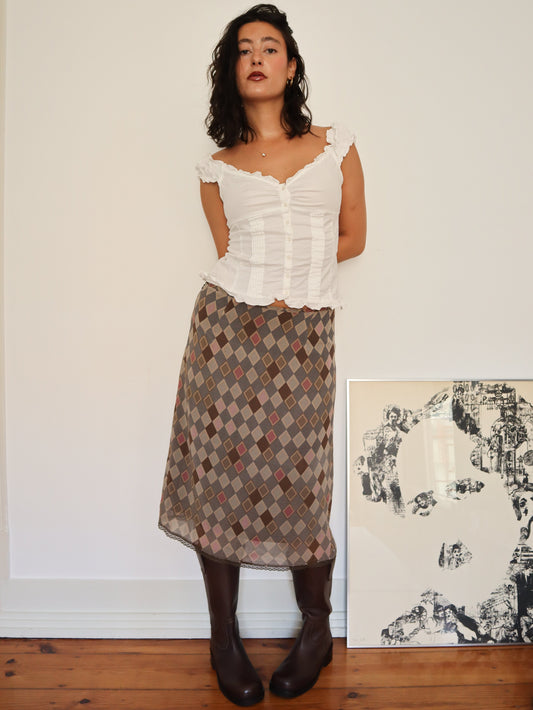 Brown midi skirt