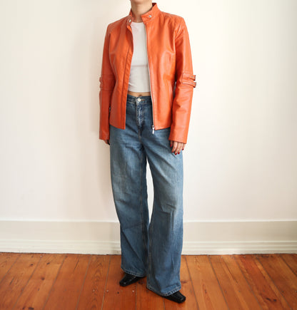 Orange Leather Jacket