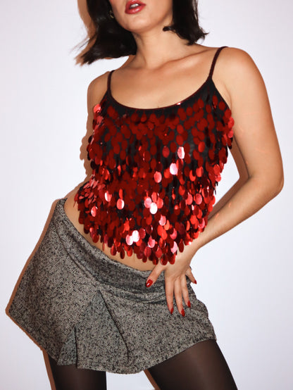 Disc sequin top