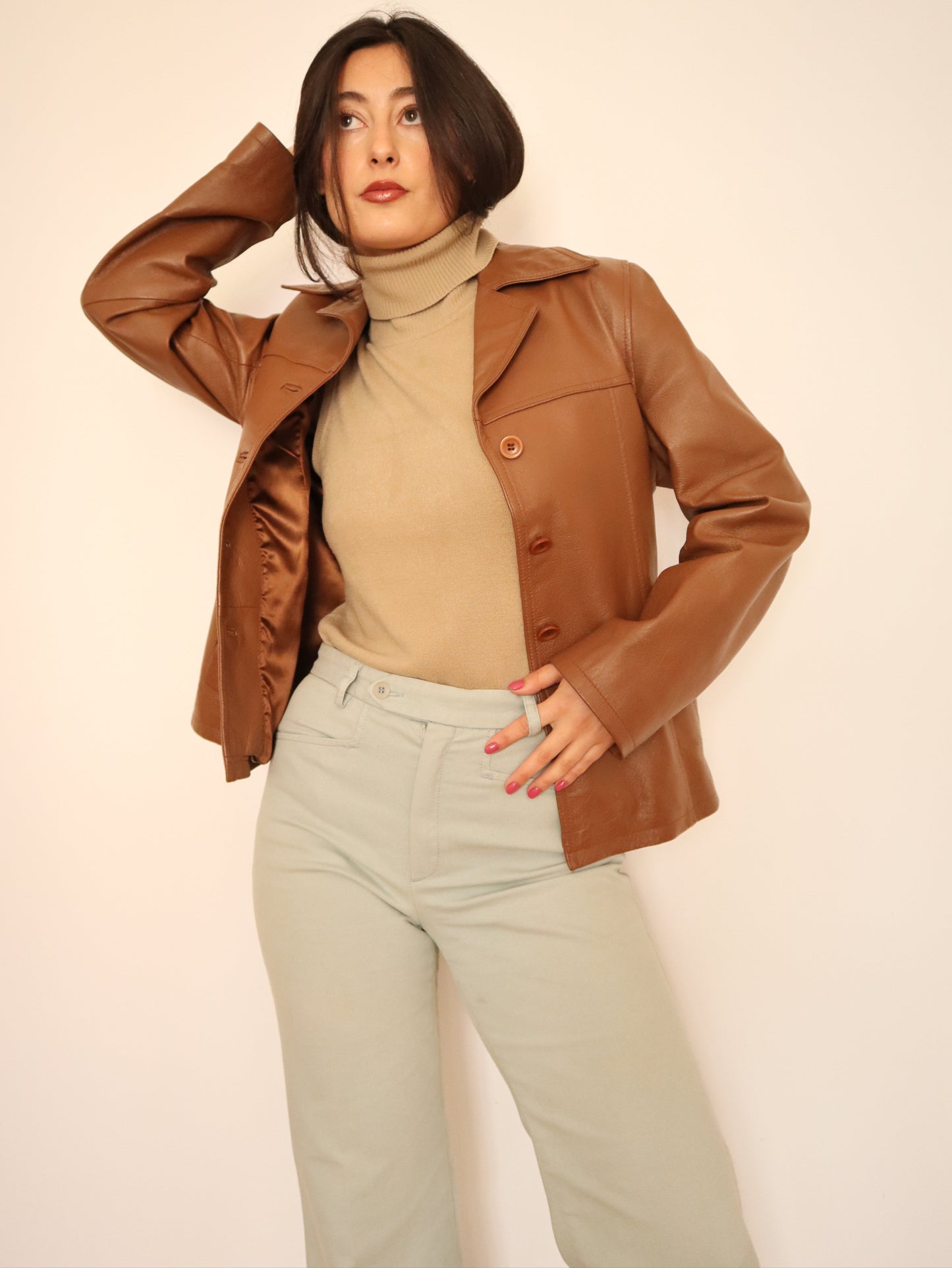 Brown leather jacket