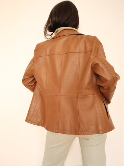 Brown leather jacket