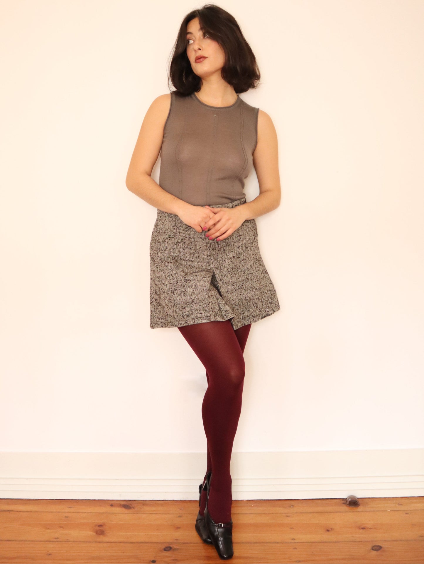 Wool mini skirt