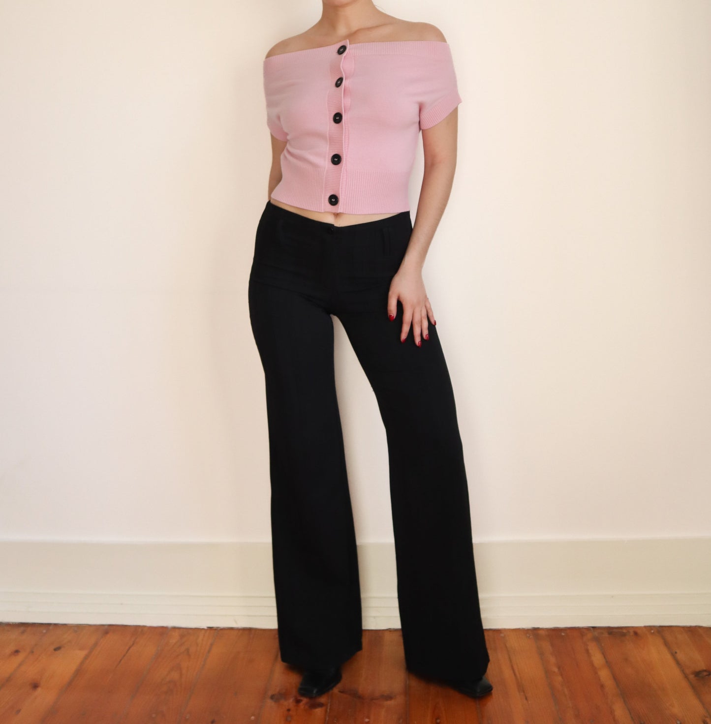 Pink bardot top