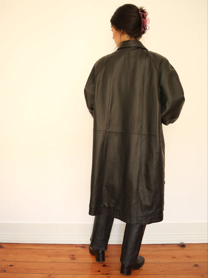 Black leather coat