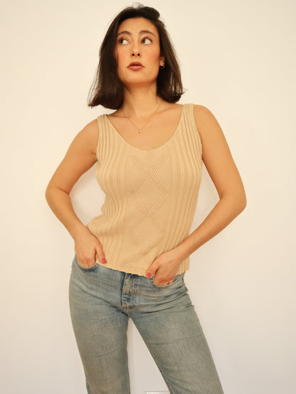 Beige knit top