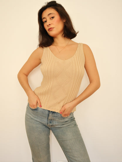 Beige knit top