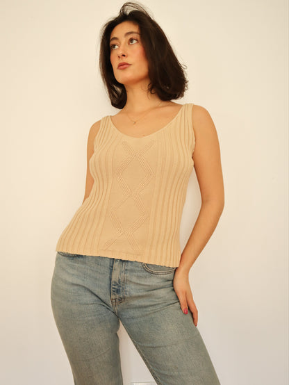 Beige knit top