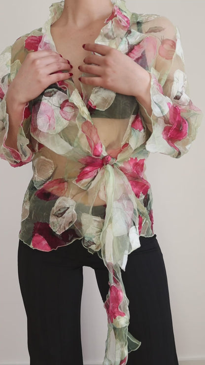 Romantic flower blouse