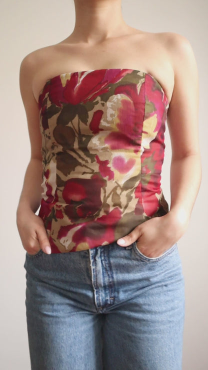 Silk corset top