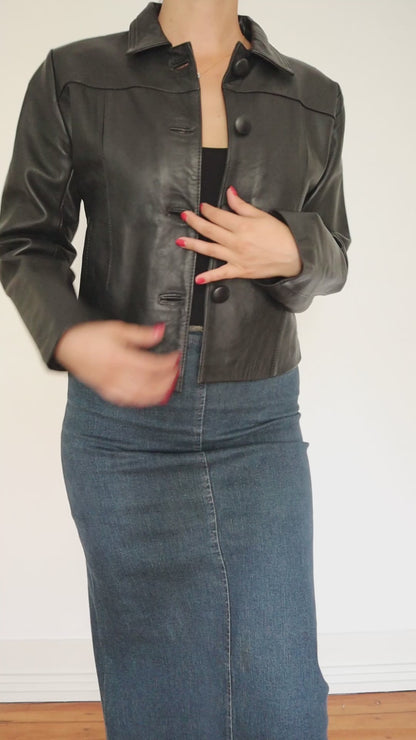 Black leather jacket