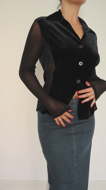 Black velvet shirt